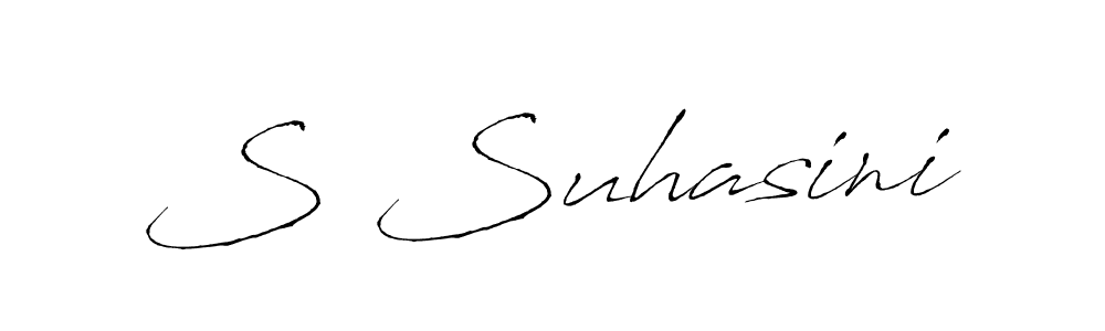 How to make S Suhasini name signature. Use Antro_Vectra style for creating short signs online. This is the latest handwritten sign. S Suhasini signature style 6 images and pictures png