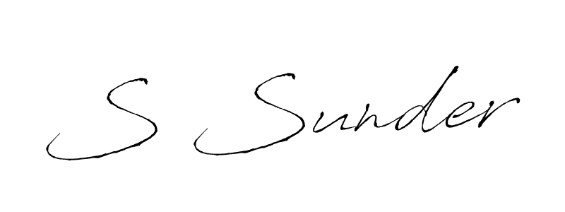 Design your own signature with our free online signature maker. With this signature software, you can create a handwritten (Antro_Vectra) signature for name S Sunder. S Sunder signature style 6 images and pictures png