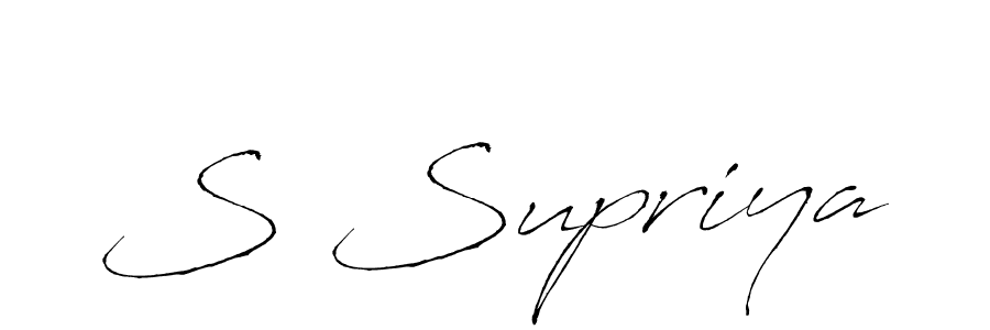 Make a beautiful signature design for name S Supriya. With this signature (Antro_Vectra) style, you can create a handwritten signature for free. S Supriya signature style 6 images and pictures png