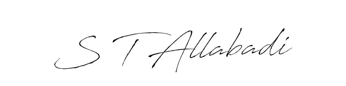 S T Allabadi stylish signature style. Best Handwritten Sign (Antro_Vectra) for my name. Handwritten Signature Collection Ideas for my name S T Allabadi. S T Allabadi signature style 6 images and pictures png