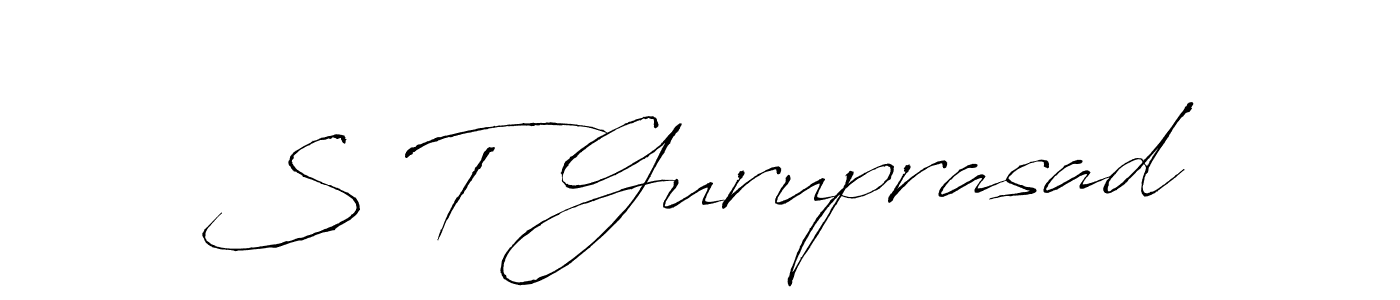 Antro_Vectra is a professional signature style that is perfect for those who want to add a touch of class to their signature. It is also a great choice for those who want to make their signature more unique. Get S T Guruprasad name to fancy signature for free. S T Guruprasad signature style 6 images and pictures png