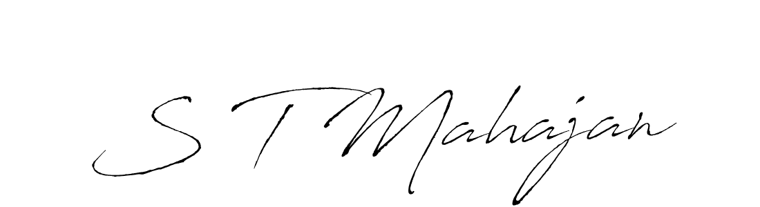 Antro_Vectra is a professional signature style that is perfect for those who want to add a touch of class to their signature. It is also a great choice for those who want to make their signature more unique. Get S T Mahajan name to fancy signature for free. S T Mahajan signature style 6 images and pictures png