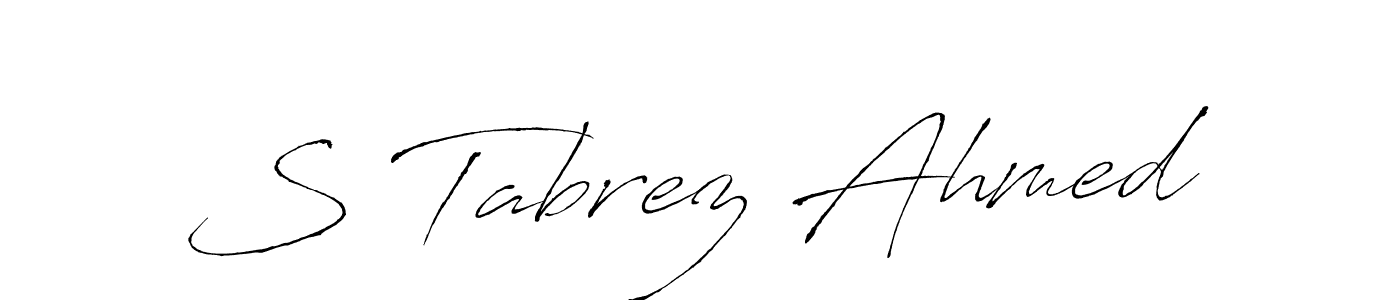 Antro_Vectra is a professional signature style that is perfect for those who want to add a touch of class to their signature. It is also a great choice for those who want to make their signature more unique. Get S Tabrez Ahmed name to fancy signature for free. S Tabrez Ahmed signature style 6 images and pictures png