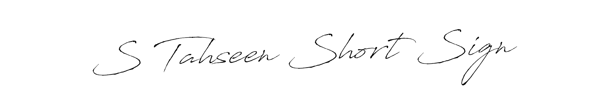 The best way (Antro_Vectra) to make a short signature is to pick only two or three words in your name. The name S Tahseen Short Sign include a total of six letters. For converting this name. S Tahseen Short Sign signature style 6 images and pictures png
