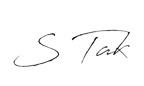 Create a beautiful signature design for name S Tak. With this signature (Antro_Vectra) fonts, you can make a handwritten signature for free. S Tak signature style 6 images and pictures png