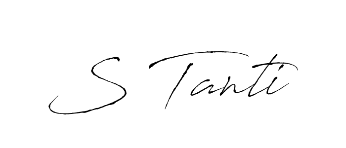 Design your own signature with our free online signature maker. With this signature software, you can create a handwritten (Antro_Vectra) signature for name S Tanti. S Tanti signature style 6 images and pictures png