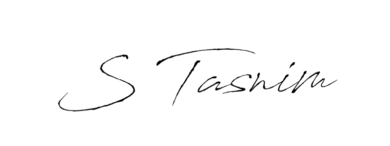 This is the best signature style for the S Tasnim name. Also you like these signature font (Antro_Vectra). Mix name signature. S Tasnim signature style 6 images and pictures png