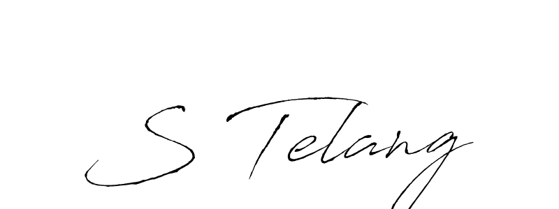 How to make S Telang signature? Antro_Vectra is a professional autograph style. Create handwritten signature for S Telang name. S Telang signature style 6 images and pictures png