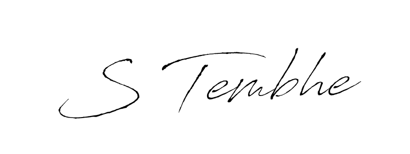 How to make S Tembhe name signature. Use Antro_Vectra style for creating short signs online. This is the latest handwritten sign. S Tembhe signature style 6 images and pictures png