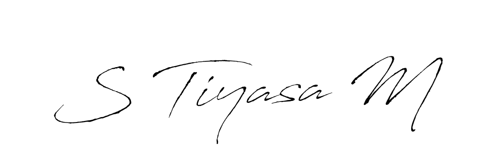 This is the best signature style for the S Tiyasa M name. Also you like these signature font (Antro_Vectra). Mix name signature. S Tiyasa M signature style 6 images and pictures png