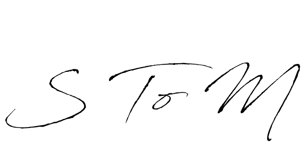 Antro_Vectra is a professional signature style that is perfect for those who want to add a touch of class to their signature. It is also a great choice for those who want to make their signature more unique. Get S To M name to fancy signature for free. S To M signature style 6 images and pictures png