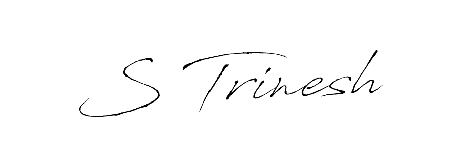 You should practise on your own different ways (Antro_Vectra) to write your name (S Trinesh) in signature. don't let someone else do it for you. S Trinesh signature style 6 images and pictures png