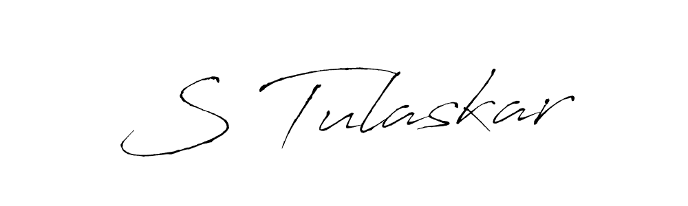 How to make S Tulaskar name signature. Use Antro_Vectra style for creating short signs online. This is the latest handwritten sign. S Tulaskar signature style 6 images and pictures png
