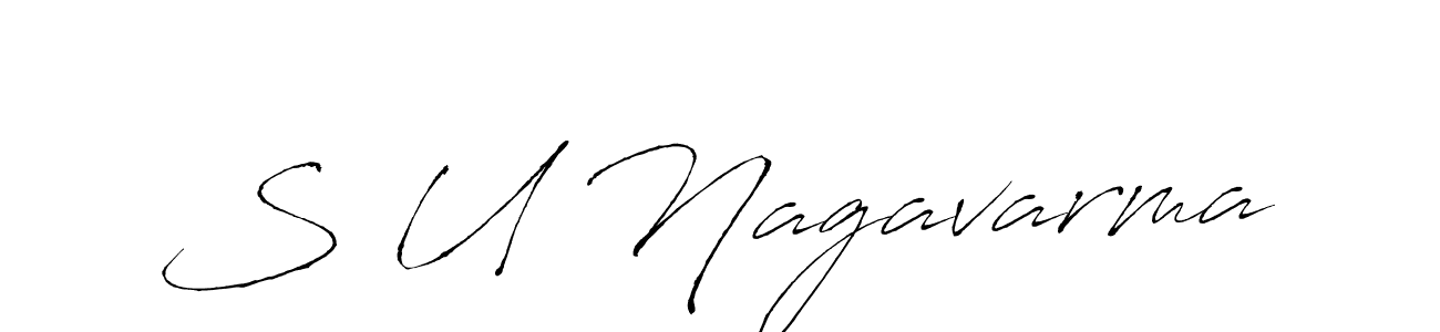 How to make S U Nagavarma name signature. Use Antro_Vectra style for creating short signs online. This is the latest handwritten sign. S U Nagavarma signature style 6 images and pictures png