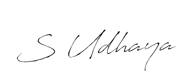 How to make S Udhaya signature? Antro_Vectra is a professional autograph style. Create handwritten signature for S Udhaya name. S Udhaya signature style 6 images and pictures png