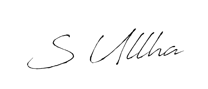 if you are searching for the best signature style for your name S Ullha. so please give up your signature search. here we have designed multiple signature styles  using Antro_Vectra. S Ullha signature style 6 images and pictures png