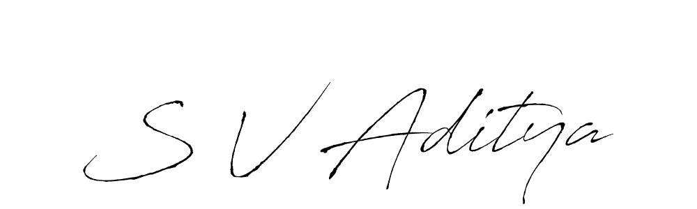 The best way (Antro_Vectra) to make a short signature is to pick only two or three words in your name. The name S V Aditya include a total of six letters. For converting this name. S V Aditya signature style 6 images and pictures png