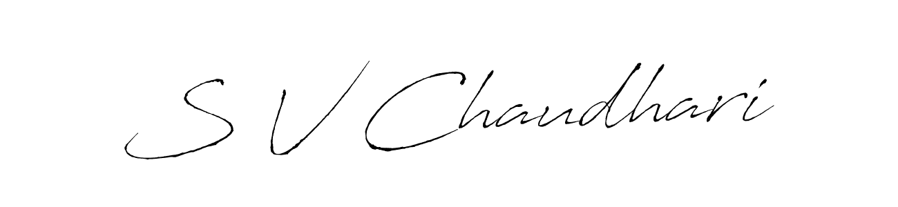 Antro_Vectra is a professional signature style that is perfect for those who want to add a touch of class to their signature. It is also a great choice for those who want to make their signature more unique. Get S V Chaudhari name to fancy signature for free. S V Chaudhari signature style 6 images and pictures png