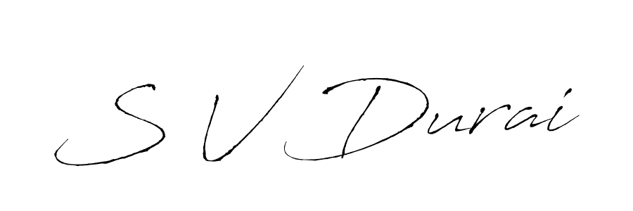 Also You can easily find your signature by using the search form. We will create S V Durai name handwritten signature images for you free of cost using Antro_Vectra sign style. S V Durai signature style 6 images and pictures png