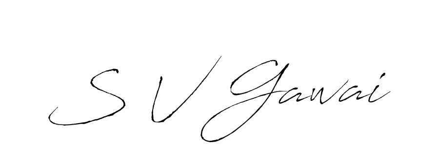 if you are searching for the best signature style for your name S V Gawai. so please give up your signature search. here we have designed multiple signature styles  using Antro_Vectra. S V Gawai signature style 6 images and pictures png