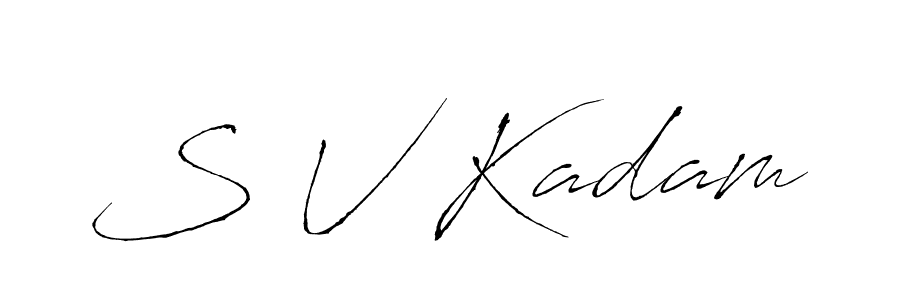 if you are searching for the best signature style for your name S V Kadam. so please give up your signature search. here we have designed multiple signature styles  using Antro_Vectra. S V Kadam signature style 6 images and pictures png