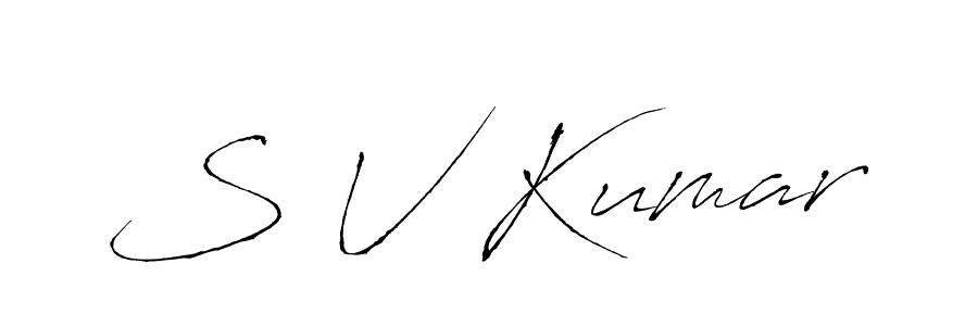 How to make S V Kumar name signature. Use Antro_Vectra style for creating short signs online. This is the latest handwritten sign. S V Kumar signature style 6 images and pictures png