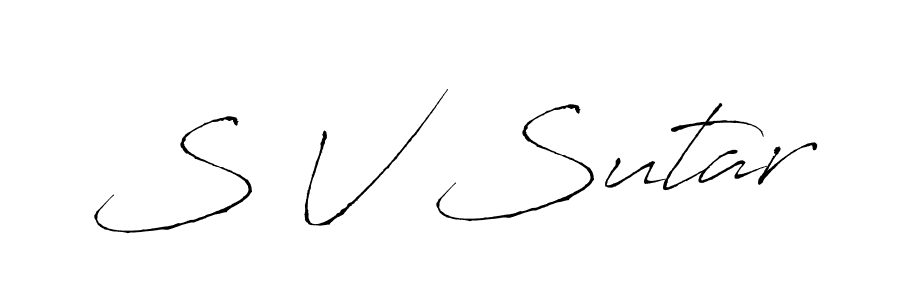 Use a signature maker to create a handwritten signature online. With this signature software, you can design (Antro_Vectra) your own signature for name S V Sutar. S V Sutar signature style 6 images and pictures png