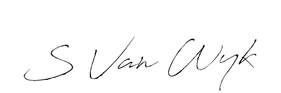 S Van Wyk stylish signature style. Best Handwritten Sign (Antro_Vectra) for my name. Handwritten Signature Collection Ideas for my name S Van Wyk. S Van Wyk signature style 6 images and pictures png