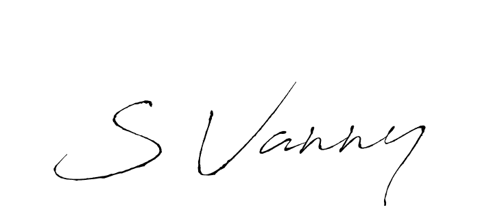 You should practise on your own different ways (Antro_Vectra) to write your name (S Vanny) in signature. don't let someone else do it for you. S Vanny signature style 6 images and pictures png