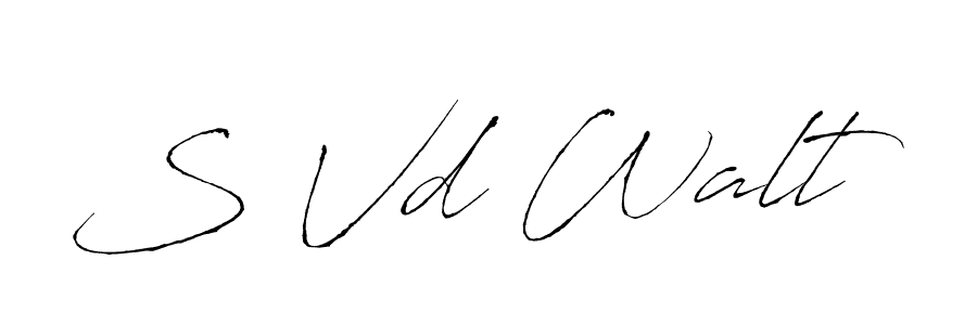 Make a beautiful signature design for name S Vd Walt. With this signature (Antro_Vectra) style, you can create a handwritten signature for free. S Vd Walt signature style 6 images and pictures png