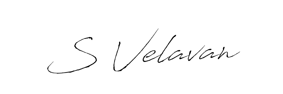 How to make S Velavan name signature. Use Antro_Vectra style for creating short signs online. This is the latest handwritten sign. S Velavan signature style 6 images and pictures png