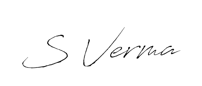 How to make S Verma name signature. Use Antro_Vectra style for creating short signs online. This is the latest handwritten sign. S Verma signature style 6 images and pictures png