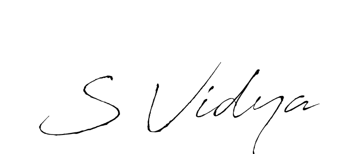 Create a beautiful signature design for name S Vidya. With this signature (Antro_Vectra) fonts, you can make a handwritten signature for free. S Vidya signature style 6 images and pictures png
