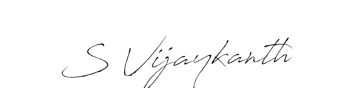 Create a beautiful signature design for name S Vijaykanth. With this signature (Antro_Vectra) fonts, you can make a handwritten signature for free. S Vijaykanth signature style 6 images and pictures png