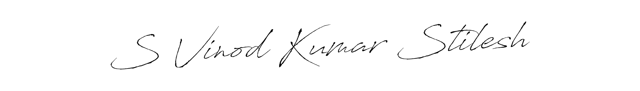 The best way (Antro_Vectra) to make a short signature is to pick only two or three words in your name. The name S Vinod Kumar Stilesh include a total of six letters. For converting this name. S Vinod Kumar Stilesh signature style 6 images and pictures png