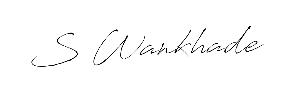 Use a signature maker to create a handwritten signature online. With this signature software, you can design (Antro_Vectra) your own signature for name S Wankhade. S Wankhade signature style 6 images and pictures png