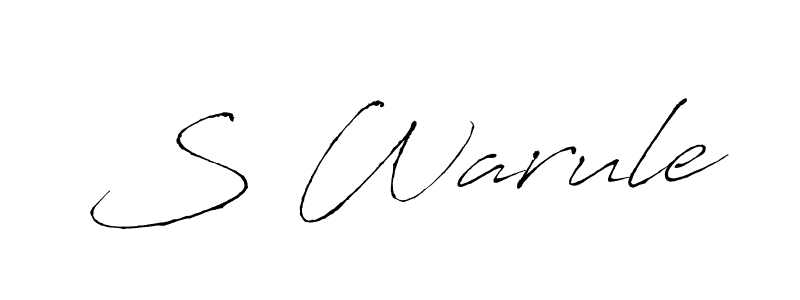 The best way (Antro_Vectra) to make a short signature is to pick only two or three words in your name. The name S Warule include a total of six letters. For converting this name. S Warule signature style 6 images and pictures png