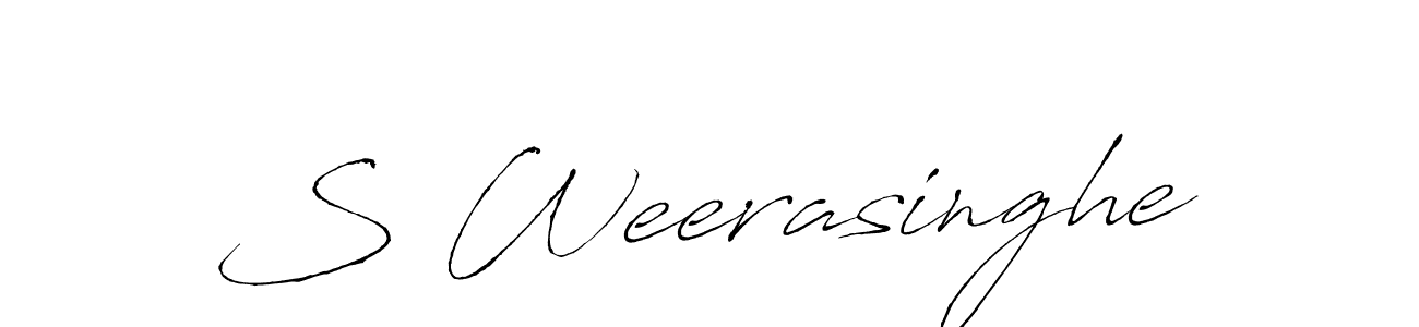 Make a beautiful signature design for name S Weerasinghe. With this signature (Antro_Vectra) style, you can create a handwritten signature for free. S Weerasinghe signature style 6 images and pictures png