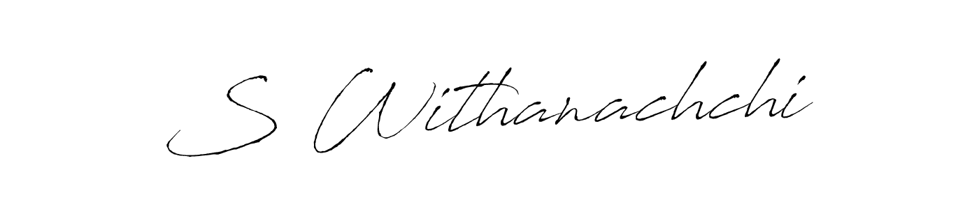 if you are searching for the best signature style for your name S Withanachchi. so please give up your signature search. here we have designed multiple signature styles  using Antro_Vectra. S Withanachchi signature style 6 images and pictures png