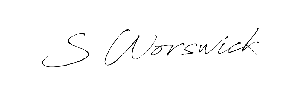 S Worswick stylish signature style. Best Handwritten Sign (Antro_Vectra) for my name. Handwritten Signature Collection Ideas for my name S Worswick. S Worswick signature style 6 images and pictures png