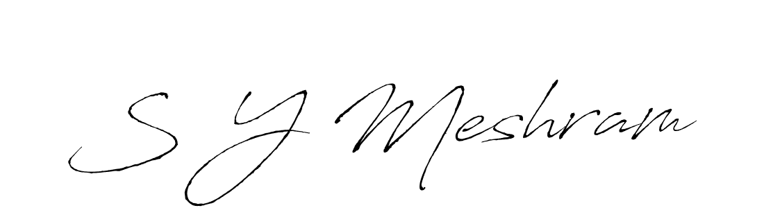 Also we have S Y Meshram name is the best signature style. Create professional handwritten signature collection using Antro_Vectra autograph style. S Y Meshram signature style 6 images and pictures png