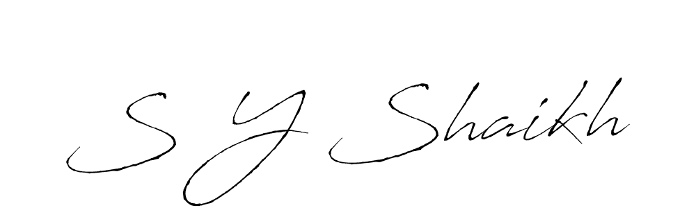 Create a beautiful signature design for name S Y Shaikh. With this signature (Antro_Vectra) fonts, you can make a handwritten signature for free. S Y Shaikh signature style 6 images and pictures png