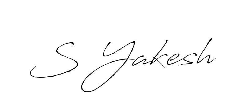 Make a beautiful signature design for name S Yakesh. With this signature (Antro_Vectra) style, you can create a handwritten signature for free. S Yakesh signature style 6 images and pictures png