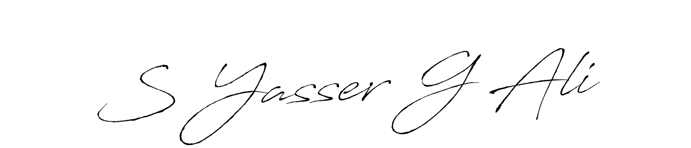 Use a signature maker to create a handwritten signature online. With this signature software, you can design (Antro_Vectra) your own signature for name S Yasser G Ali. S Yasser G Ali signature style 6 images and pictures png
