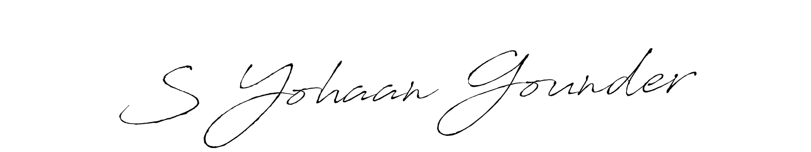 How to make S Yohaan Gounder name signature. Use Antro_Vectra style for creating short signs online. This is the latest handwritten sign. S Yohaan Gounder signature style 6 images and pictures png