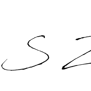 Make a beautiful signature design for name S Z. With this signature (Antro_Vectra) style, you can create a handwritten signature for free. S Z signature style 6 images and pictures png