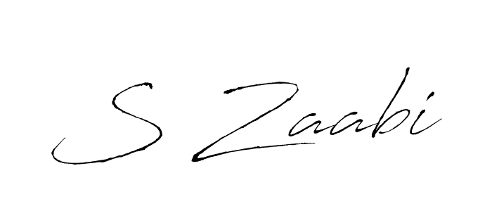 Make a beautiful signature design for name S Zaabi. With this signature (Antro_Vectra) style, you can create a handwritten signature for free. S Zaabi signature style 6 images and pictures png