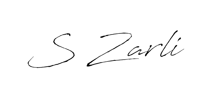 S Zarli stylish signature style. Best Handwritten Sign (Antro_Vectra) for my name. Handwritten Signature Collection Ideas for my name S Zarli. S Zarli signature style 6 images and pictures png