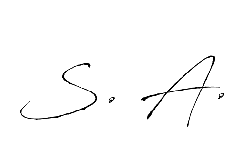Make a beautiful signature design for name S. A.. With this signature (Antro_Vectra) style, you can create a handwritten signature for free. S. A. signature style 6 images and pictures png