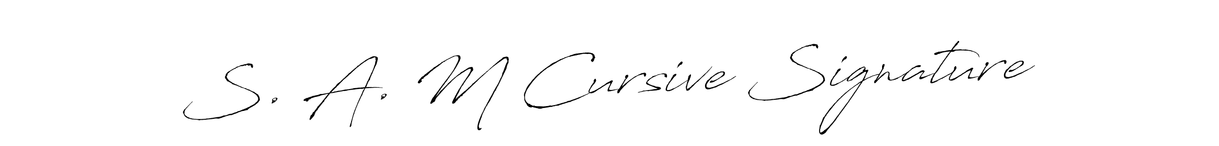 How to make S. A. M Cursive Signature name signature. Use Antro_Vectra style for creating short signs online. This is the latest handwritten sign. S. A. M Cursive Signature signature style 6 images and pictures png